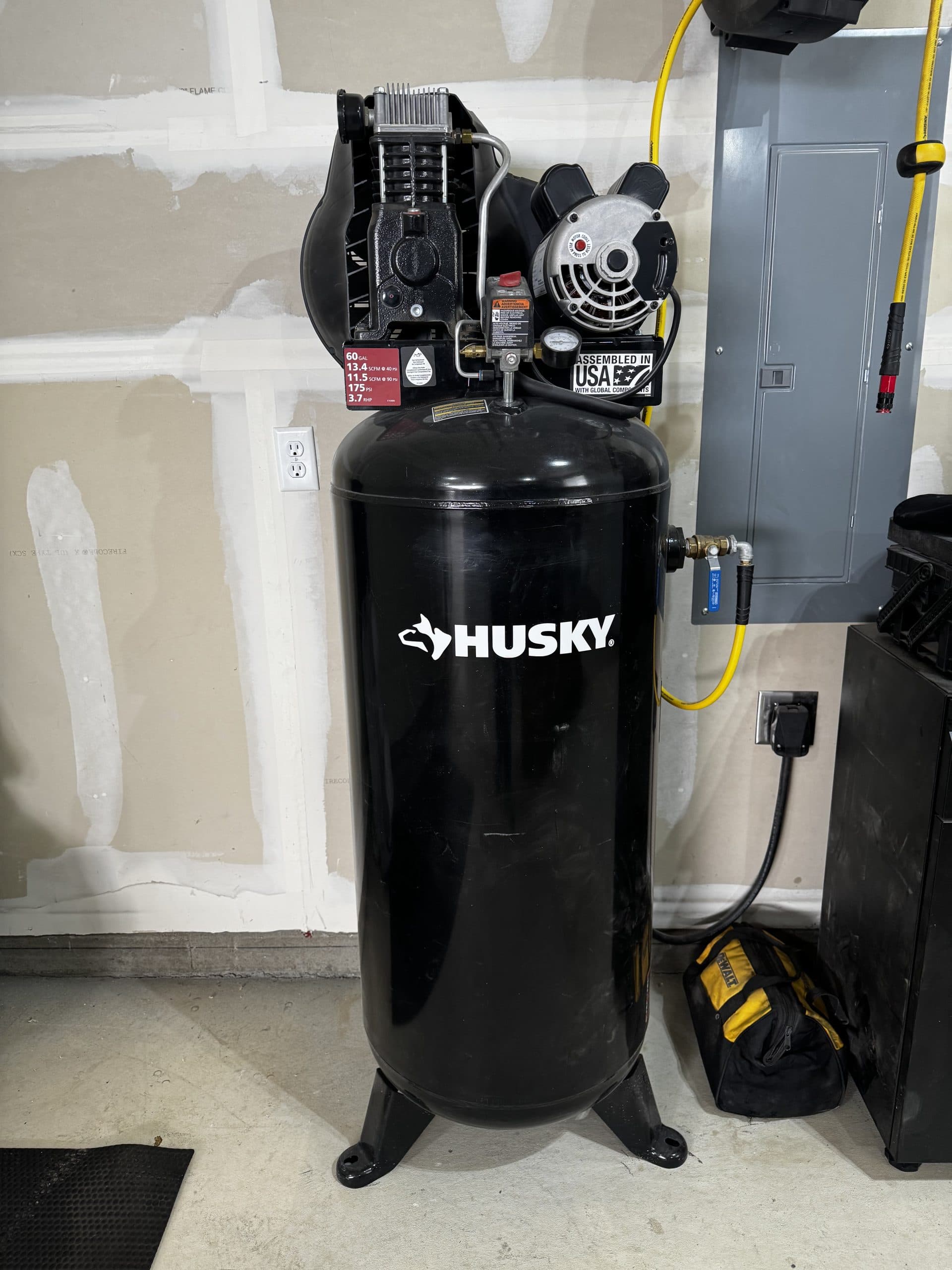 Husky air compressor with hose & reel