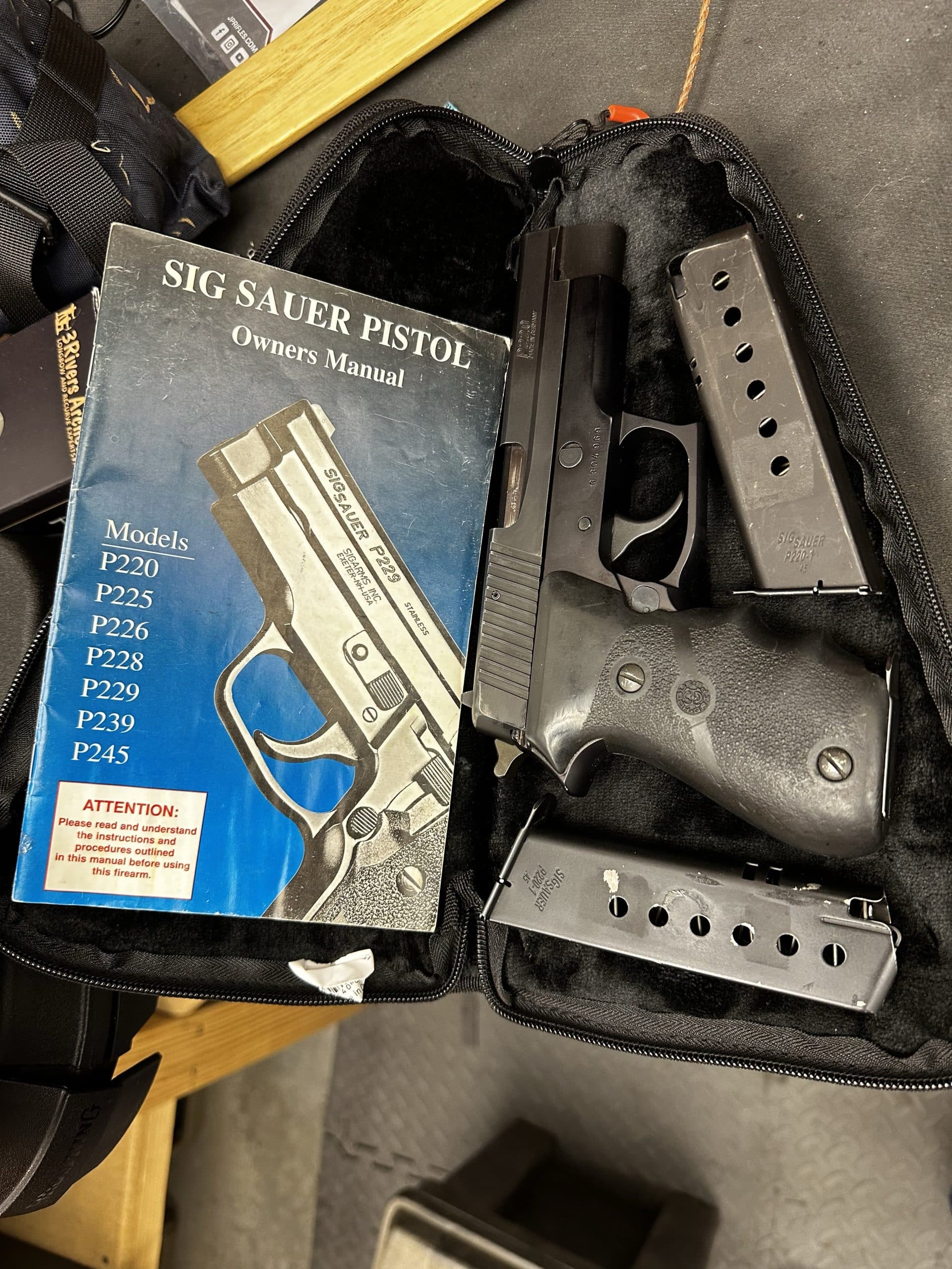 Sig Sauer P220 – .45 ACP with 3 mags