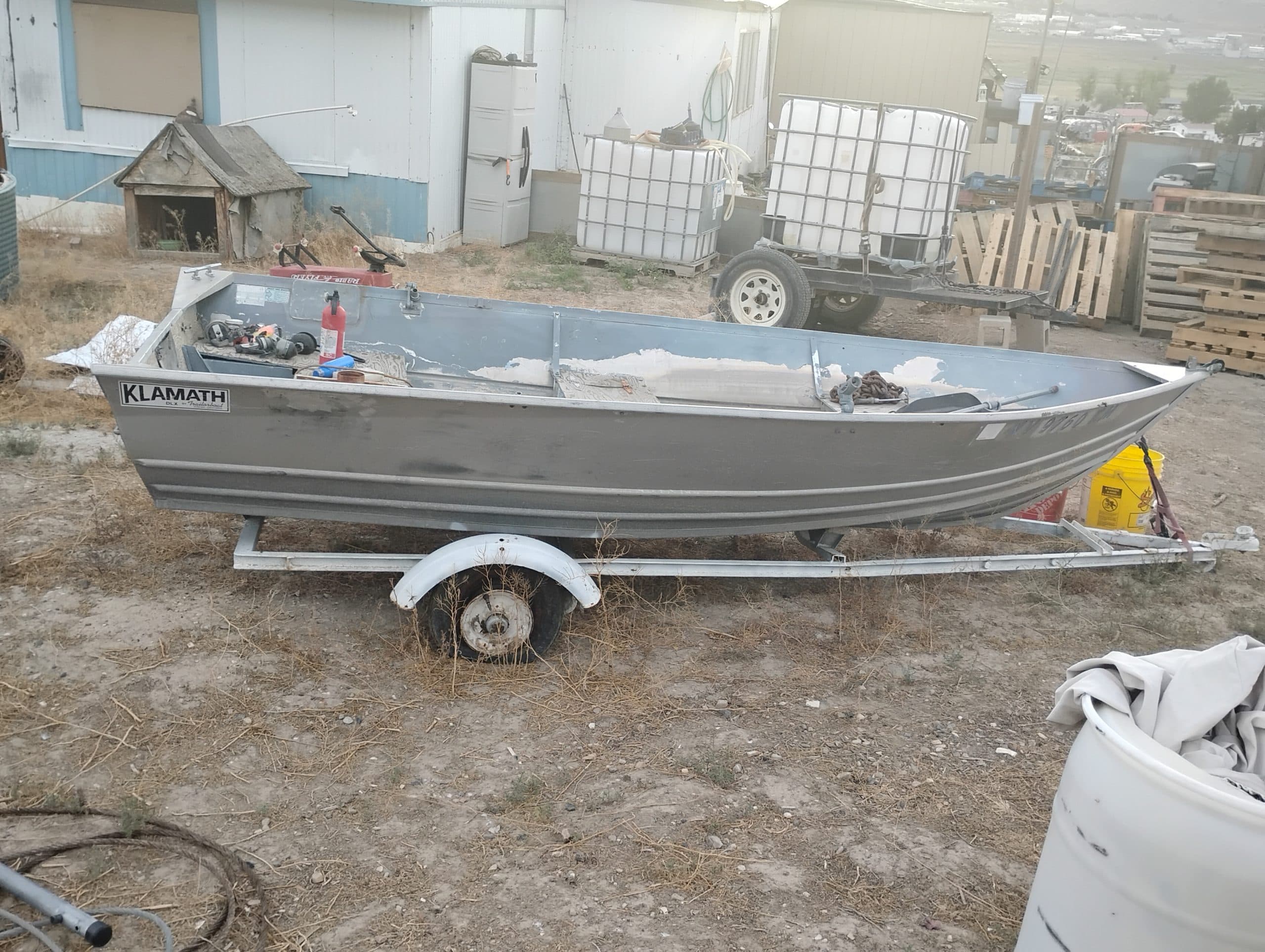 Aluminum boat with trailer