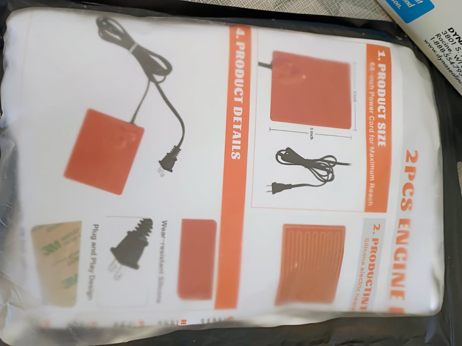 2 PCs Engine Block Heater (new) and Free Drain Away Downspout Extender (new)!