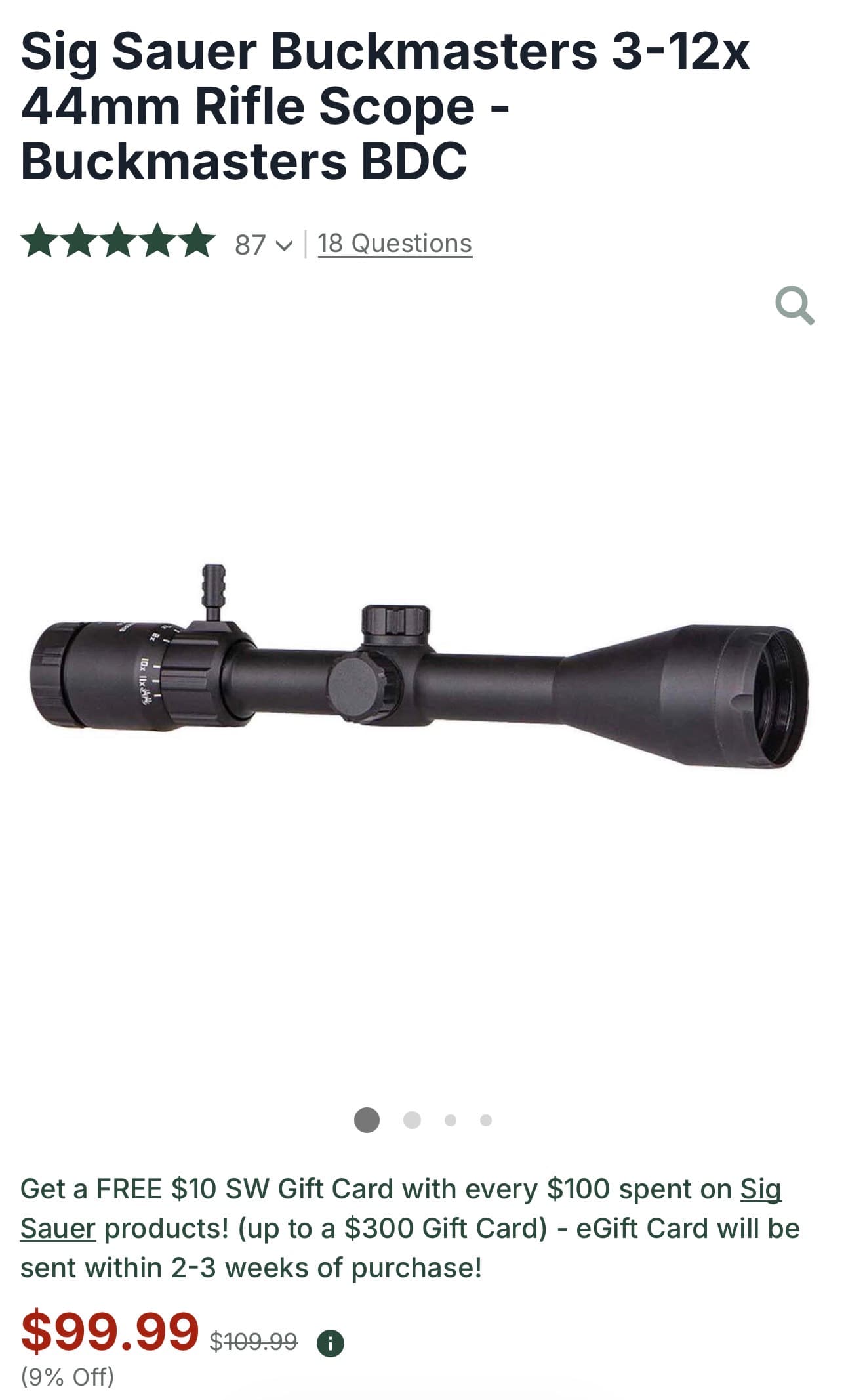 Sig buck master w/bubble rings