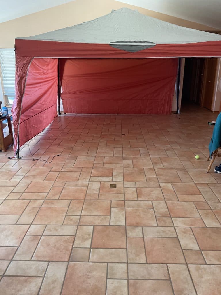1-guide gear 12×12 canopy shade with 2 walls only used once vent top ,