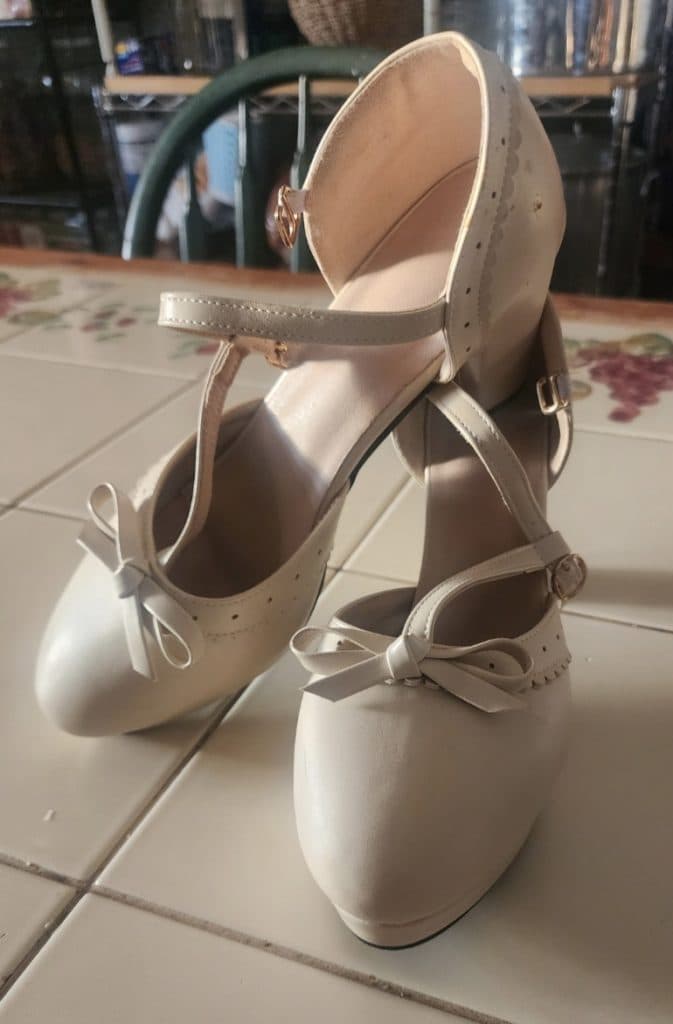 Cute retro style heeled shoes