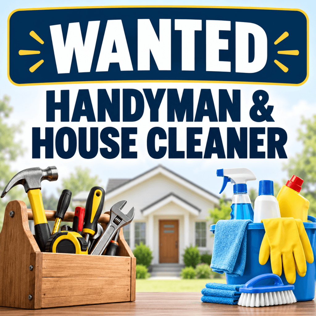 Looking for a Handyman & a House Cleaner/Errand Runner!