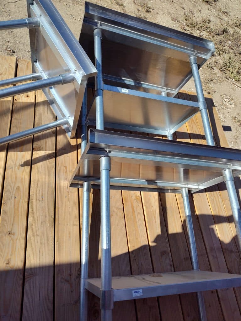 4x Stainless Steel Work Tables