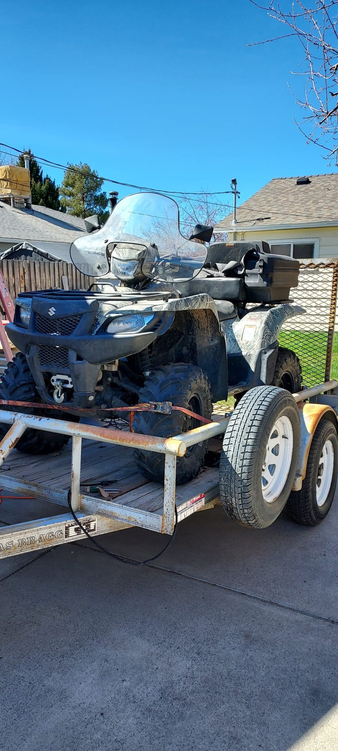 2008 Suzuki 4 wheeler and trailer