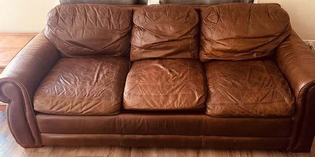 Complete Leather La-Z-Boy and Oak Set